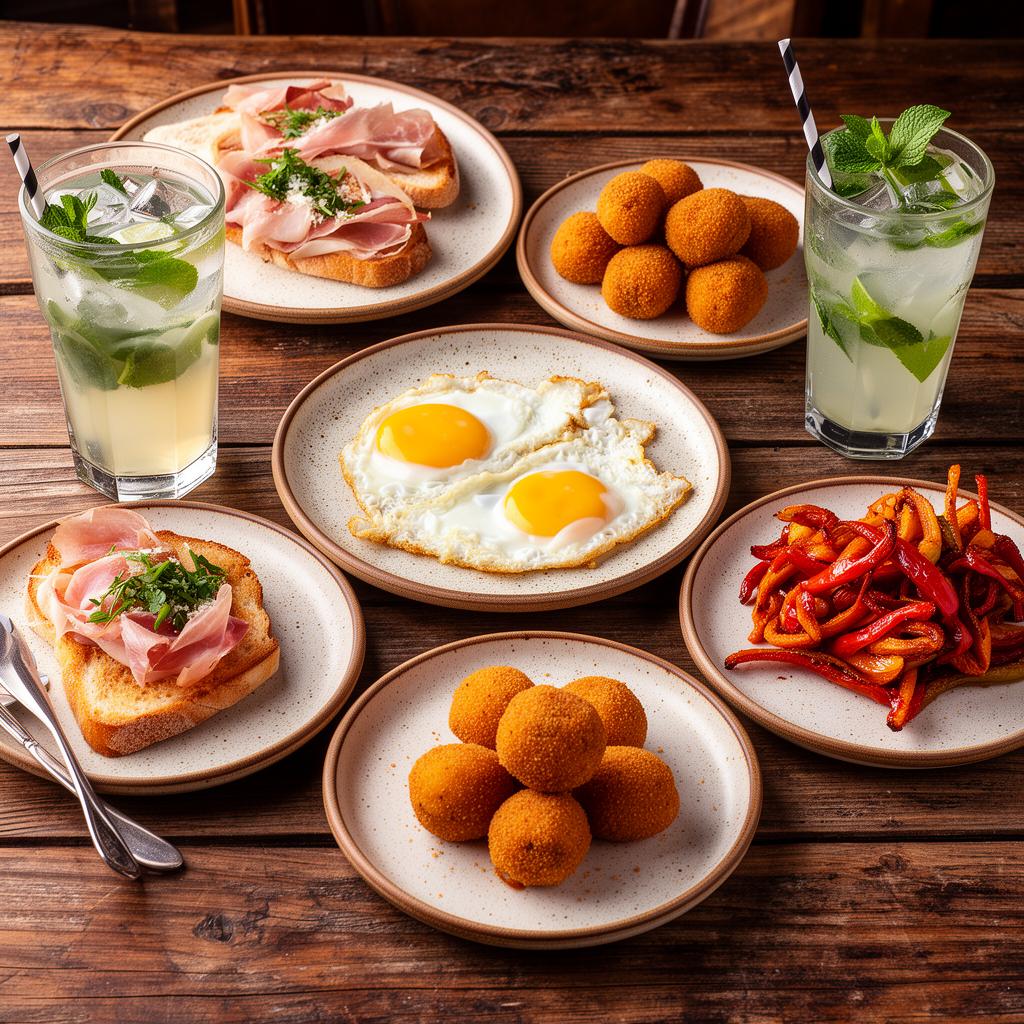 Variedad de tapas en La Taberna Malaspina